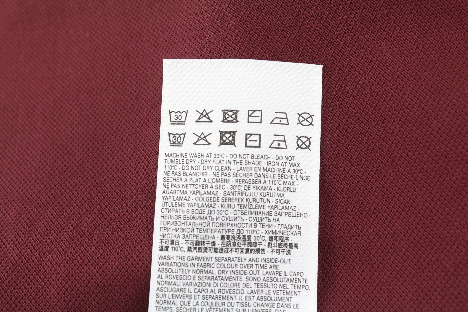 DIESEL T-Smith-D vyriški marškinėliai M su trumpomis rankovėmis, polo apykakle, medvilniniai, bordo spalvos, RRP 100 € 