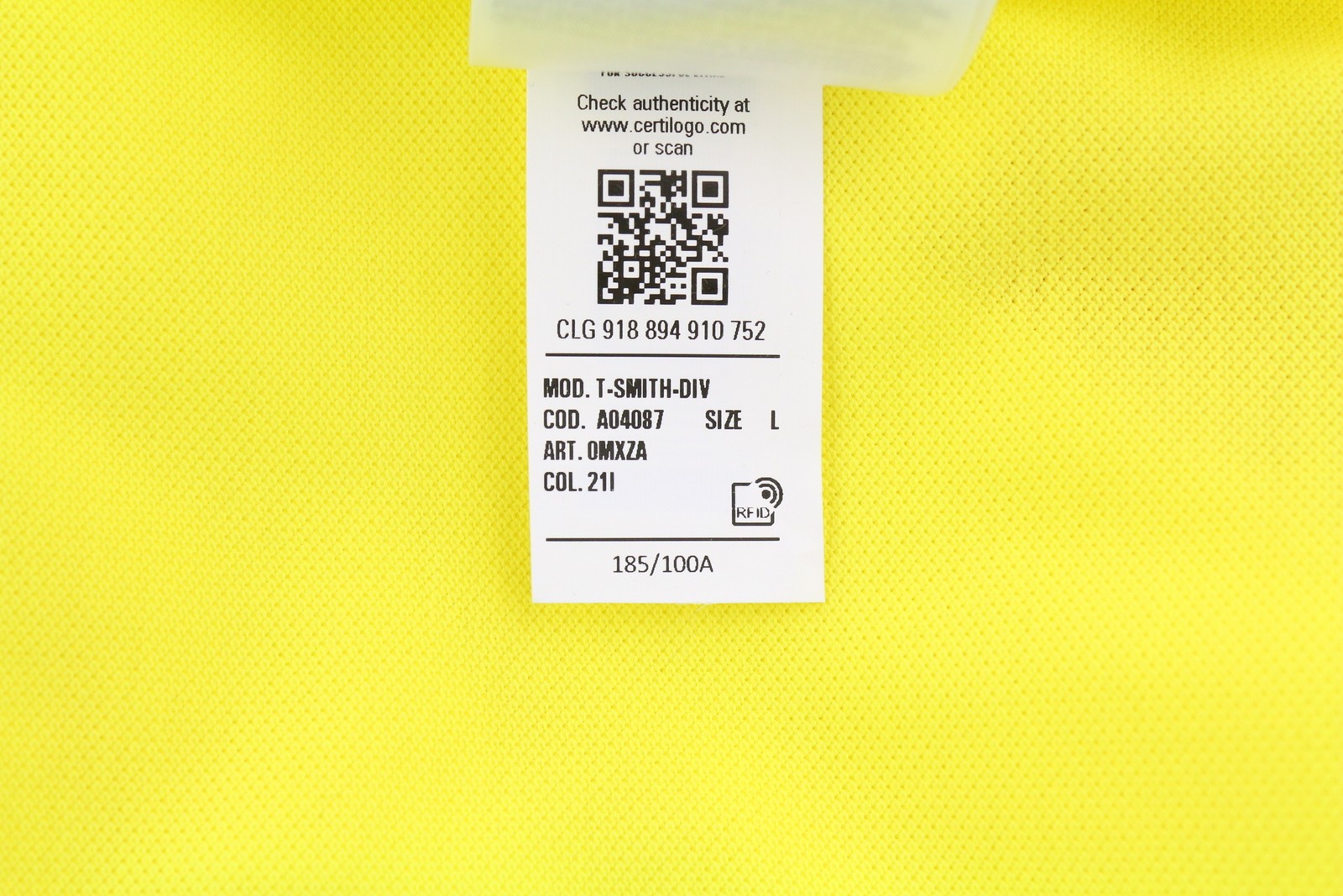 DIESEL T-Smith-Div vyriški marškinėliai L dydžio, trumpomis rankovėmis, polo apykakle, medvilniniai, geltoni 