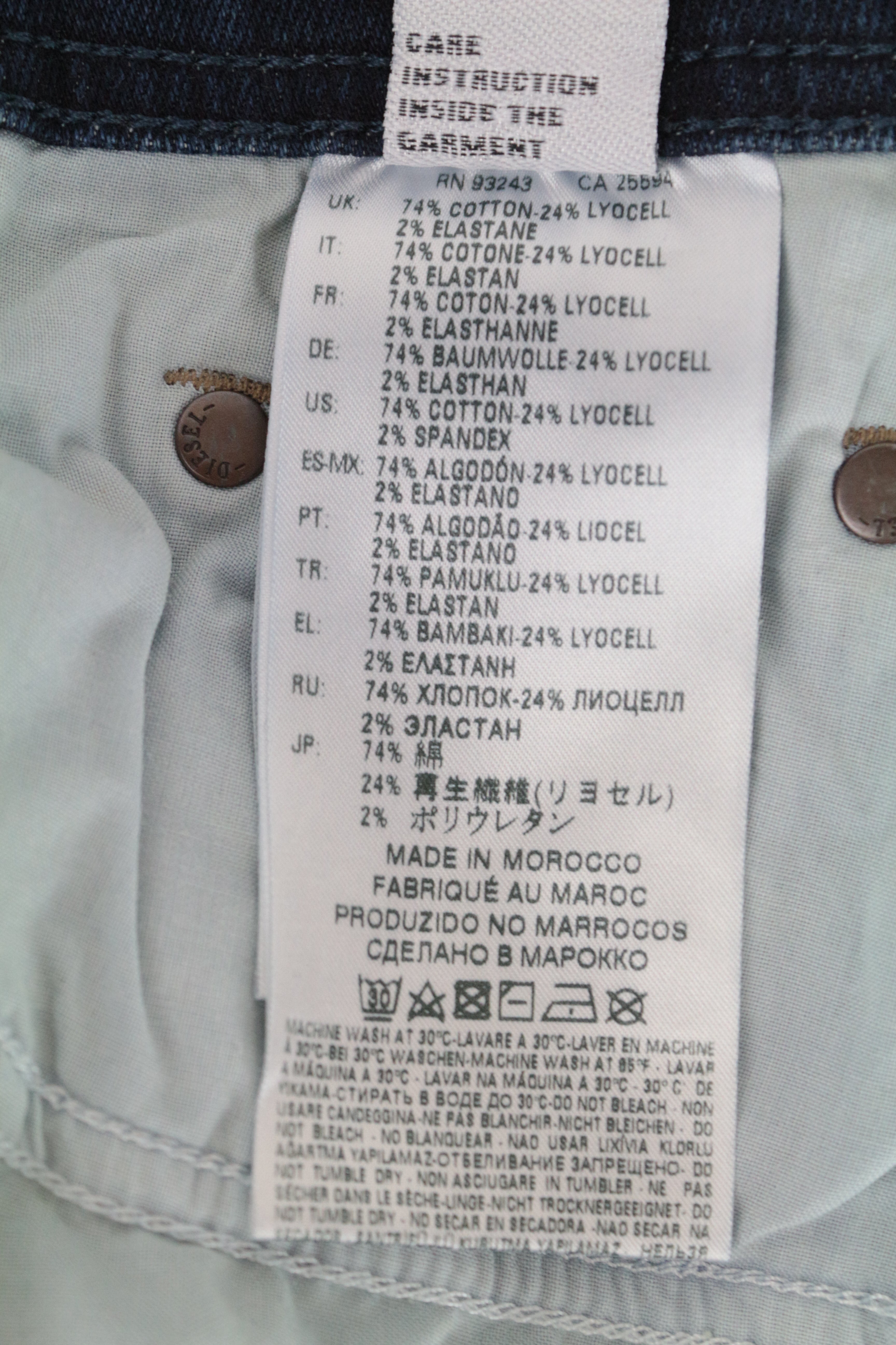 DIESEL Larkee-Beex 084BU Men's Jeans W28/L32 Regular Tapered Blue Cotton