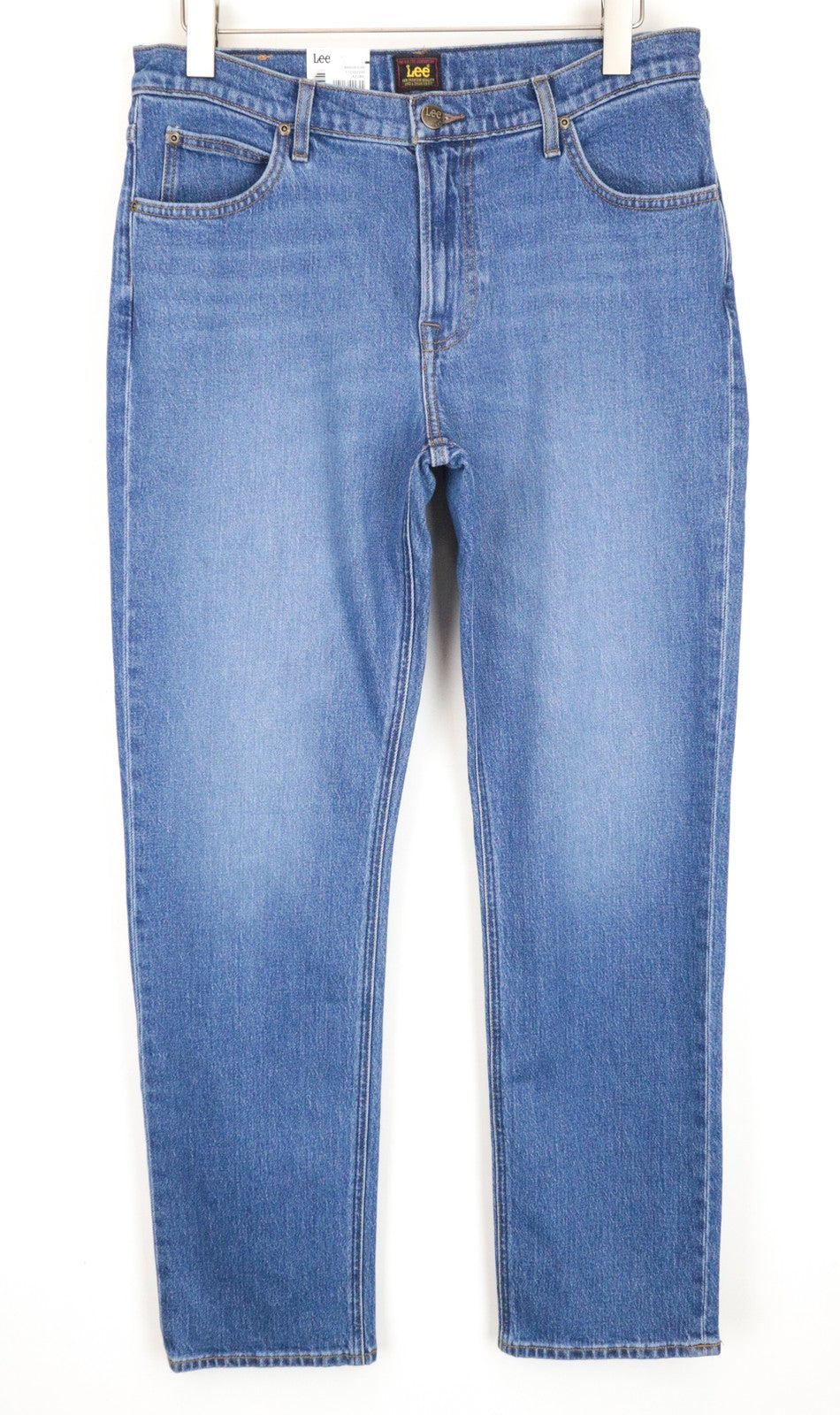 LEE West vyriški džinsai W32/L32 laisvalaikio kirpimo, skalbtos mėlynos medvilnės džinso spalvos. 