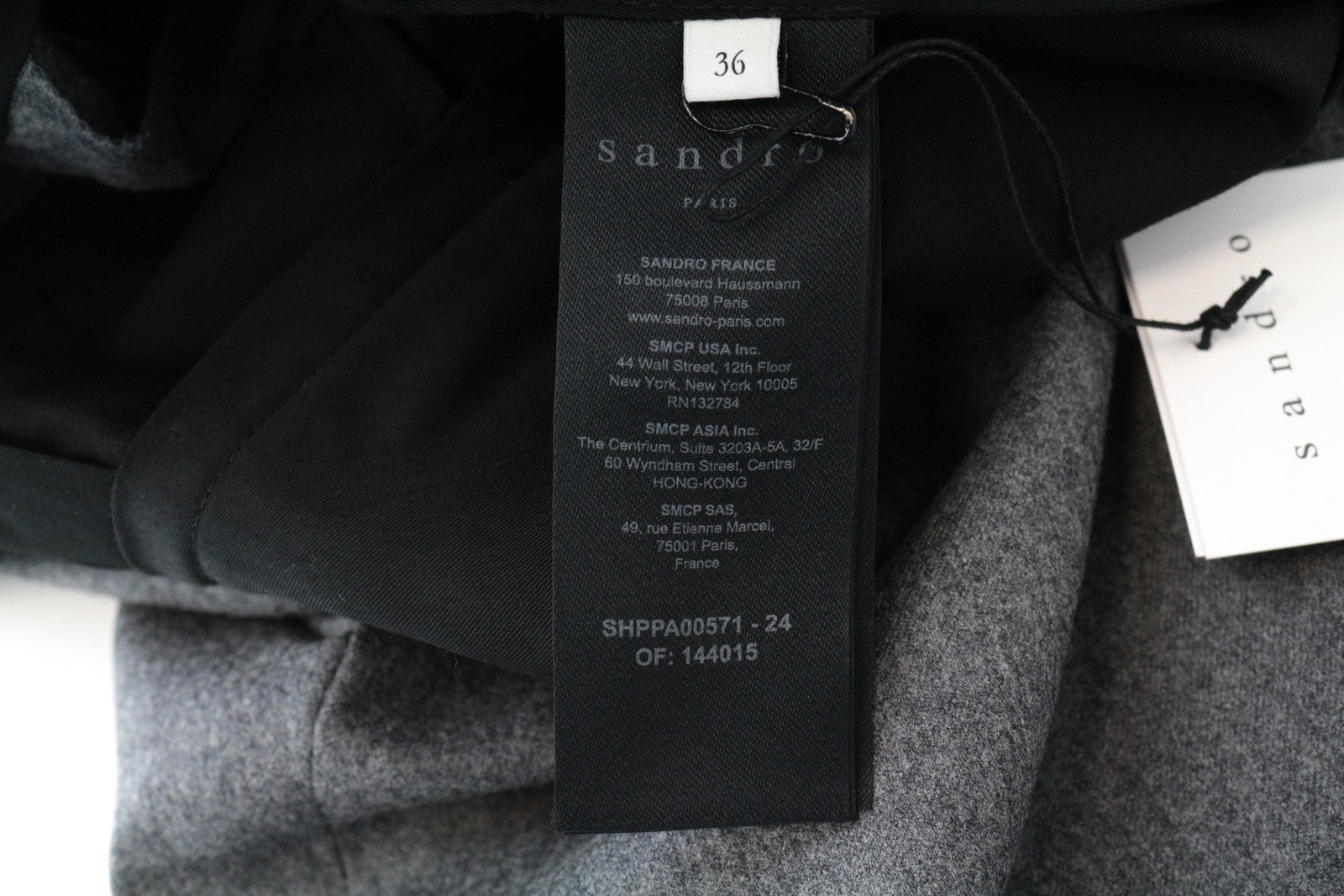 SANDRO vyriškos kelnės, 36 cm, pilkos, vilnonės, klostuotos priekyje, klasikinės, RRP 225 € 