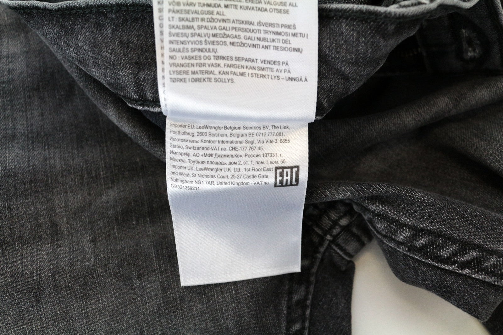 LEE Rider vyriški džinsai W34/L32 Slim Fit pilki medvilniniai skalbti tamprūs džinsai su 5 kišenėmis 