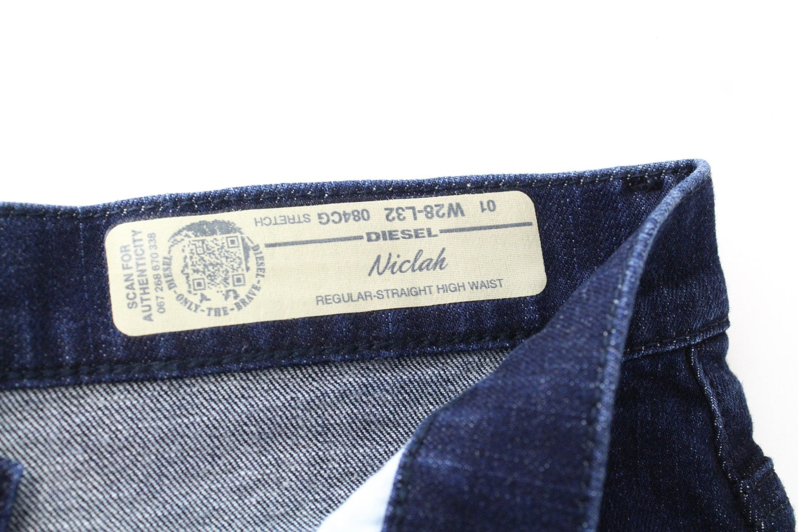 DIESEL Niclah 084CG Women's Jeans W28/L32 Straight Fit Blue Stretch Denim