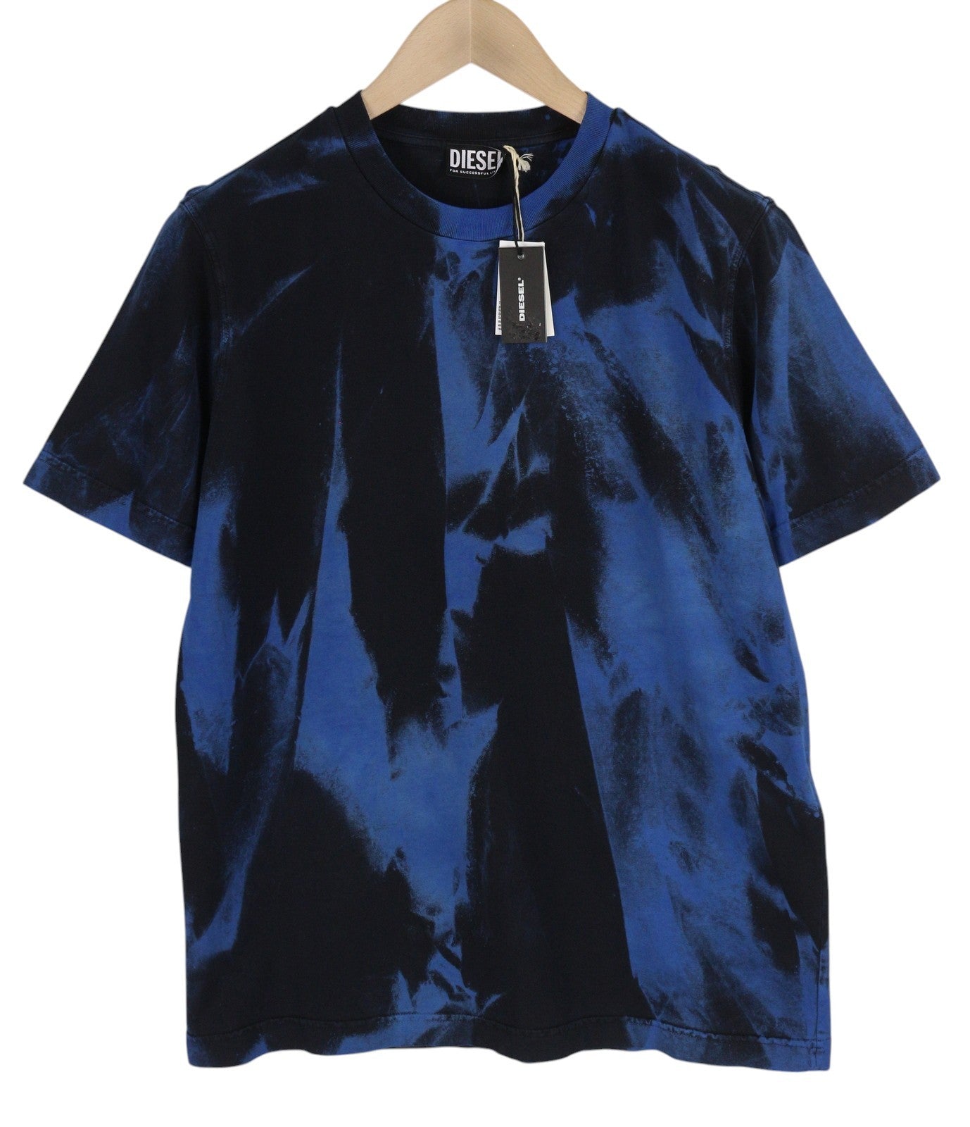 DIESEL T-Just-B84 vyriški marškinėliai S juodi trikotažiniai tamprios apvalios apykaklės marškinėliai RRP 150 € 