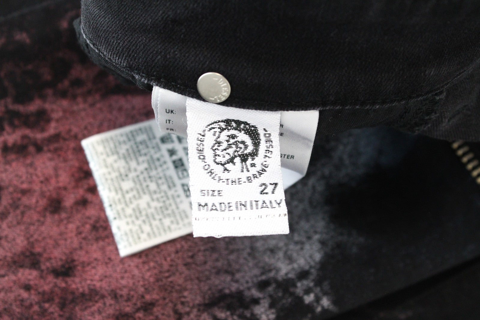 DIESEL Slandy-High-SX 069IY Women's W27/L32 Skinny Navy Red Washed