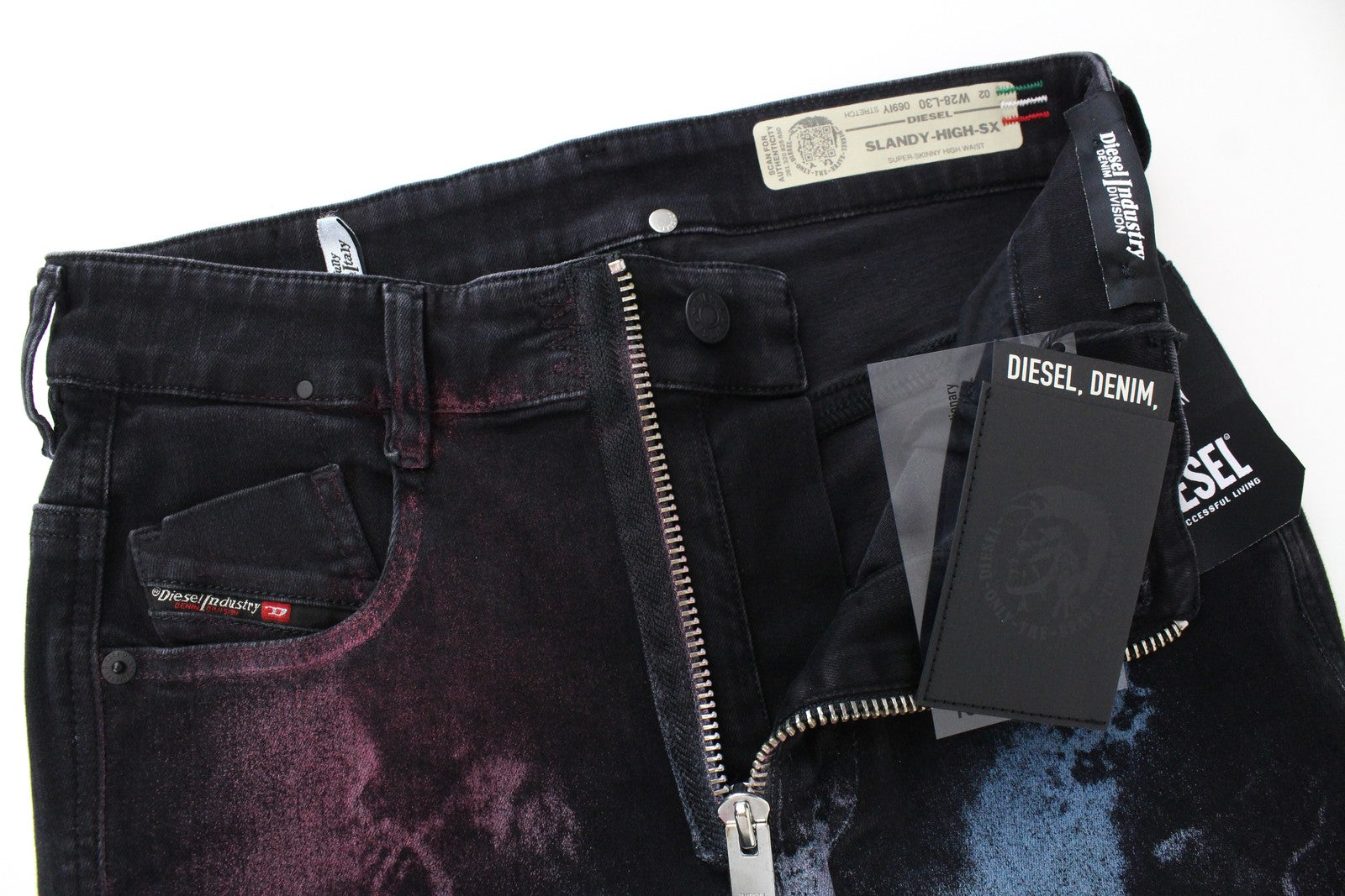 DIESEL Slandy-High-SX 069IY Women's Jeans W28/L30 Skinny Fit Blue Stretch