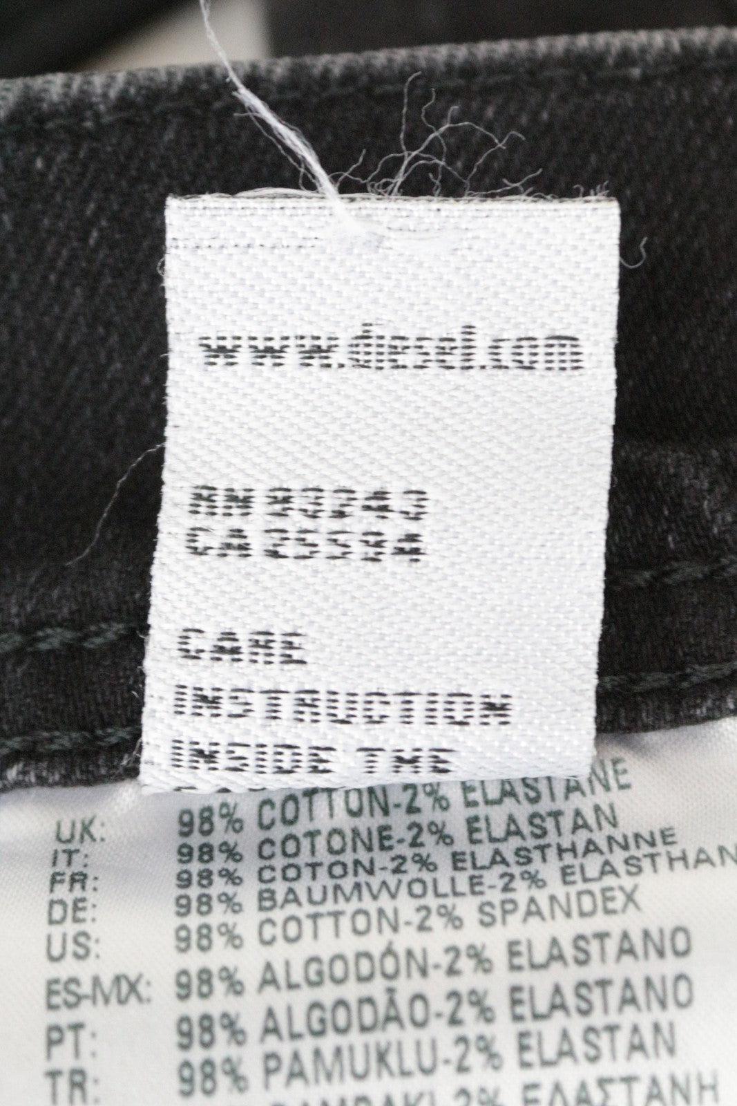 DIESEL Tepphar 069DV vyriški džinsai W28/L30 Slim morkų mėlynos spalvos su plėšytais medvilniniais džinsais 