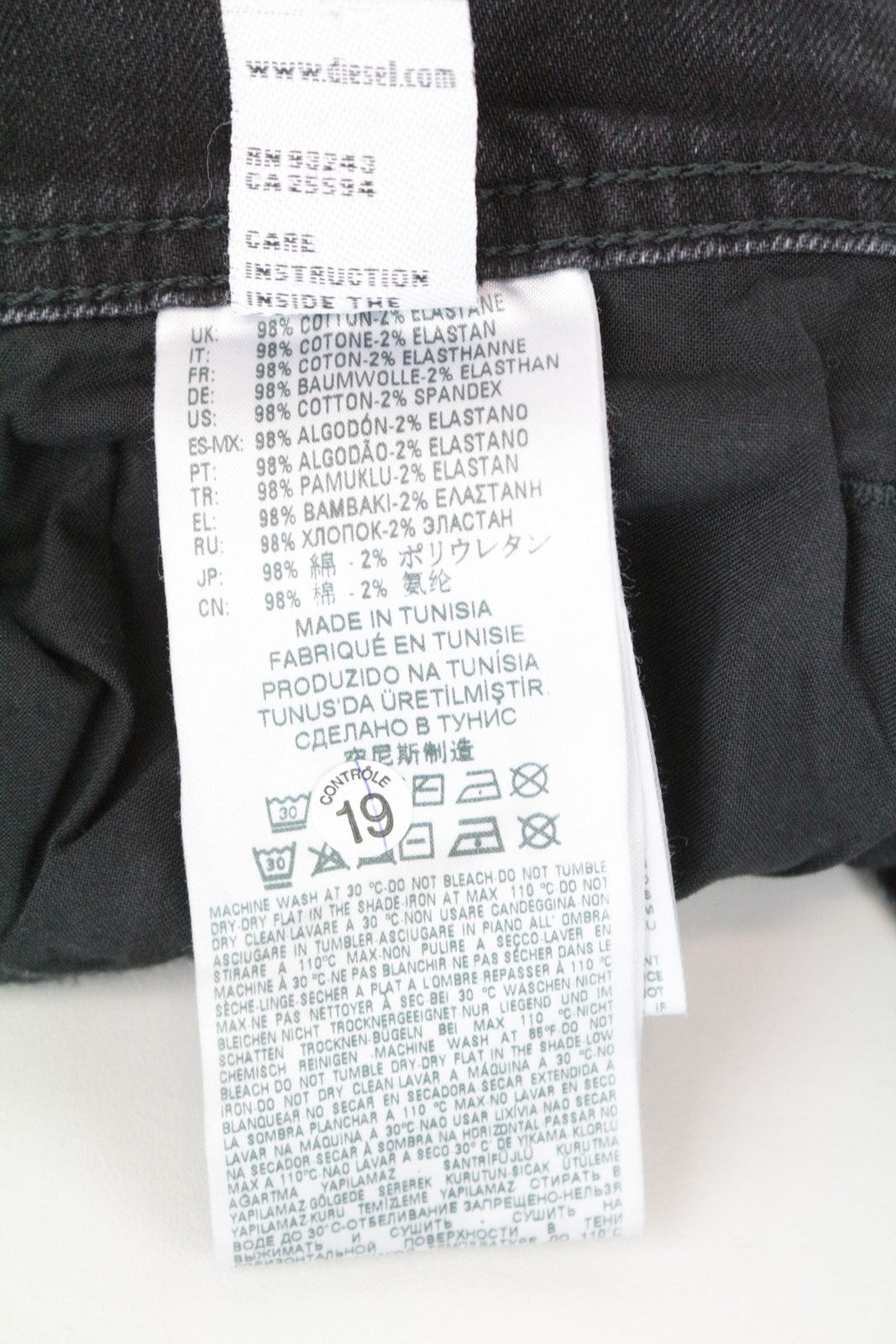 DIESEL Tepphar 069DV vyriški džinsai W28/L30 Slim morkų mėlynos spalvos su plėšytais medvilniniais džinsais 