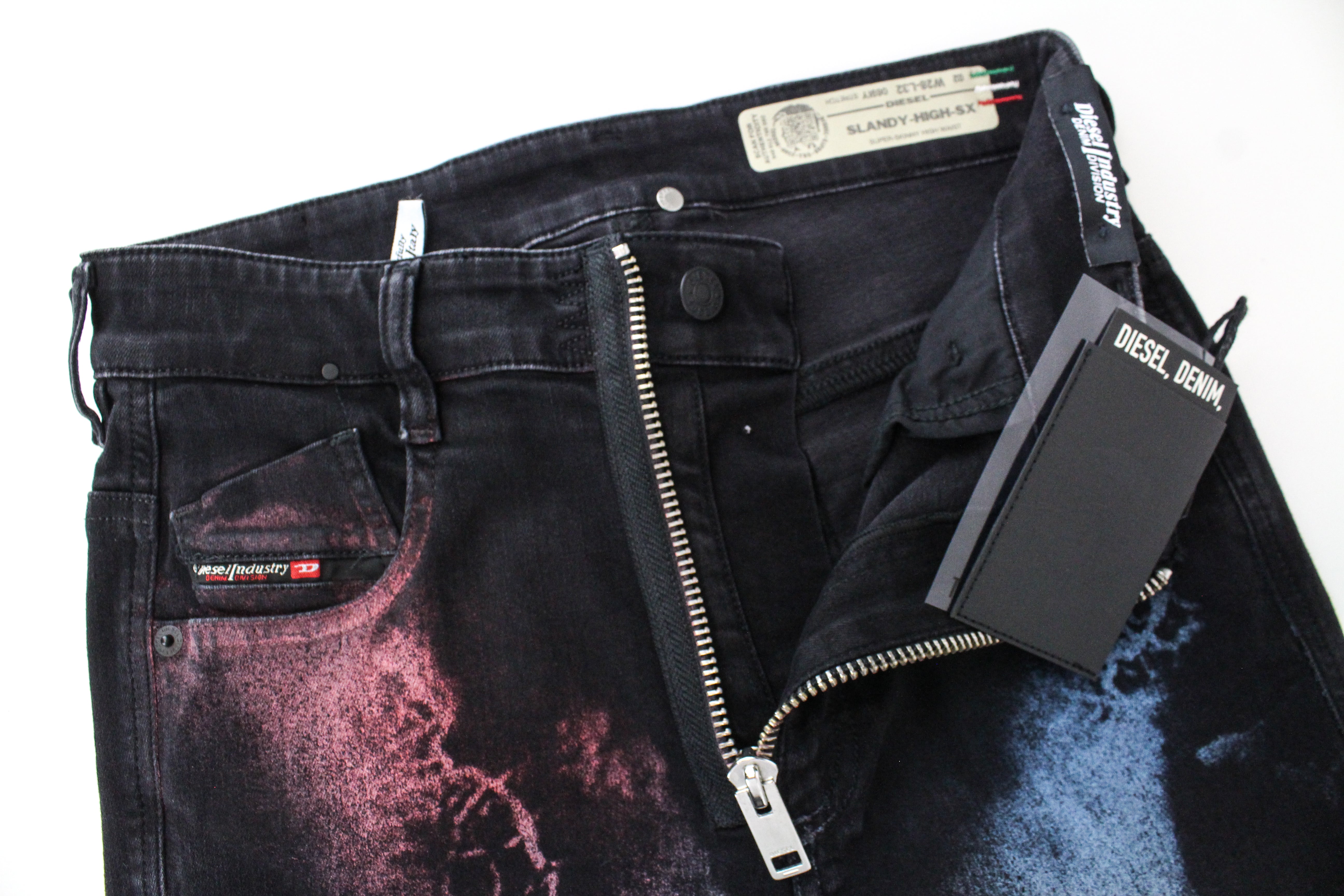 DIESEL Slandy-High-SX 069IY Women's Jeans W28/L32 Skinny Navy Washed Stretch