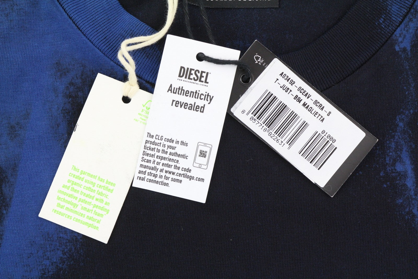 DIESEL T-Just-B84 vyriški marškinėliai S, juodi, tamprūs, apvalios iškirptės, RRP 150 € 