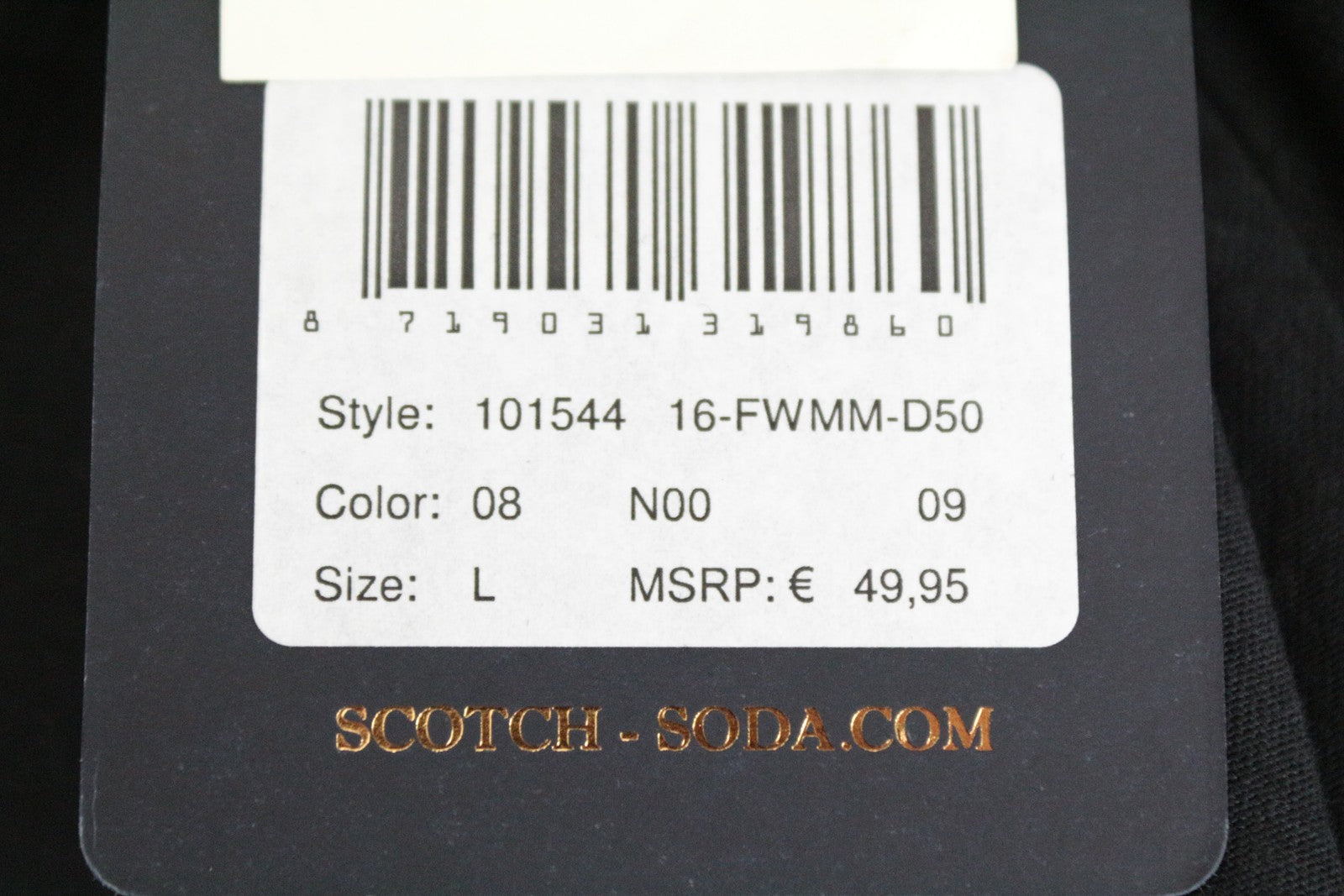 SCOTCH &amp; SODA Ams Couture vyriški marškinėliai L, juodi, medvilniniai, ilgo kirpimo, megztinis 