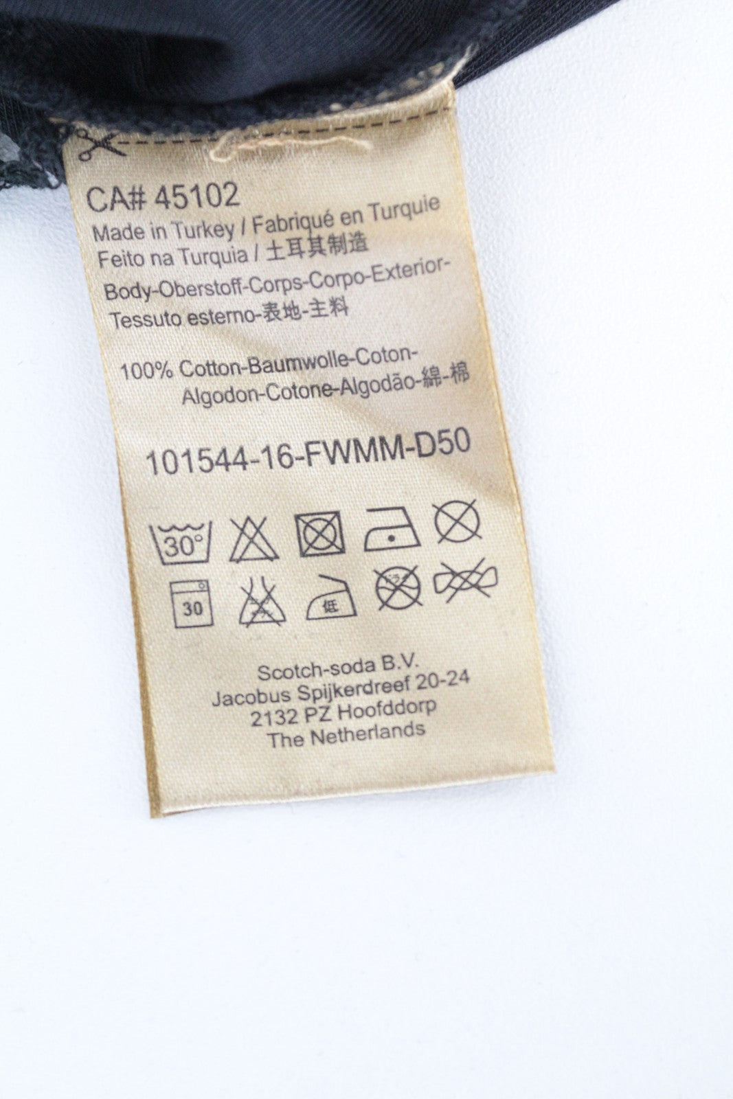 SCOTCH &amp; SODA Ams Couture vyriški marškinėliai L, juodi, medvilniniai, ilgo kirpimo, megztinis 