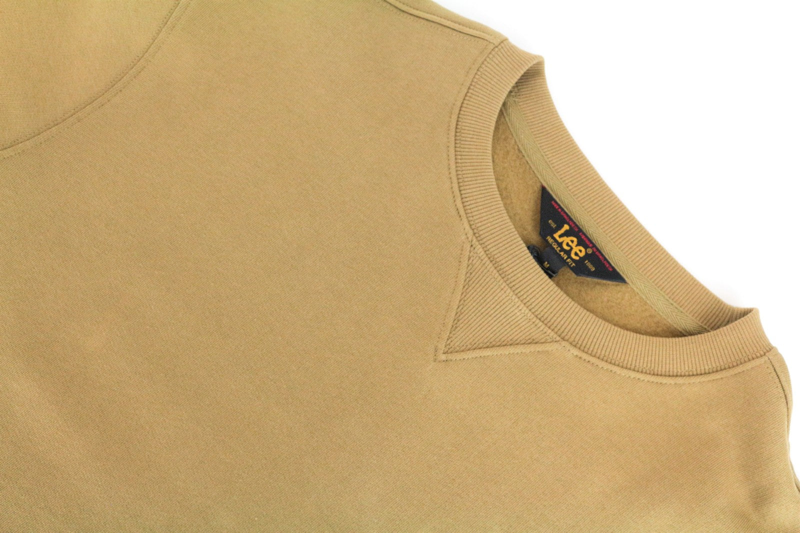 LEE vyriškas džemperis su chaki spalvos medvilniniu megztiniu laisvalaikio stiliaus ilgomis rankovėmis M 