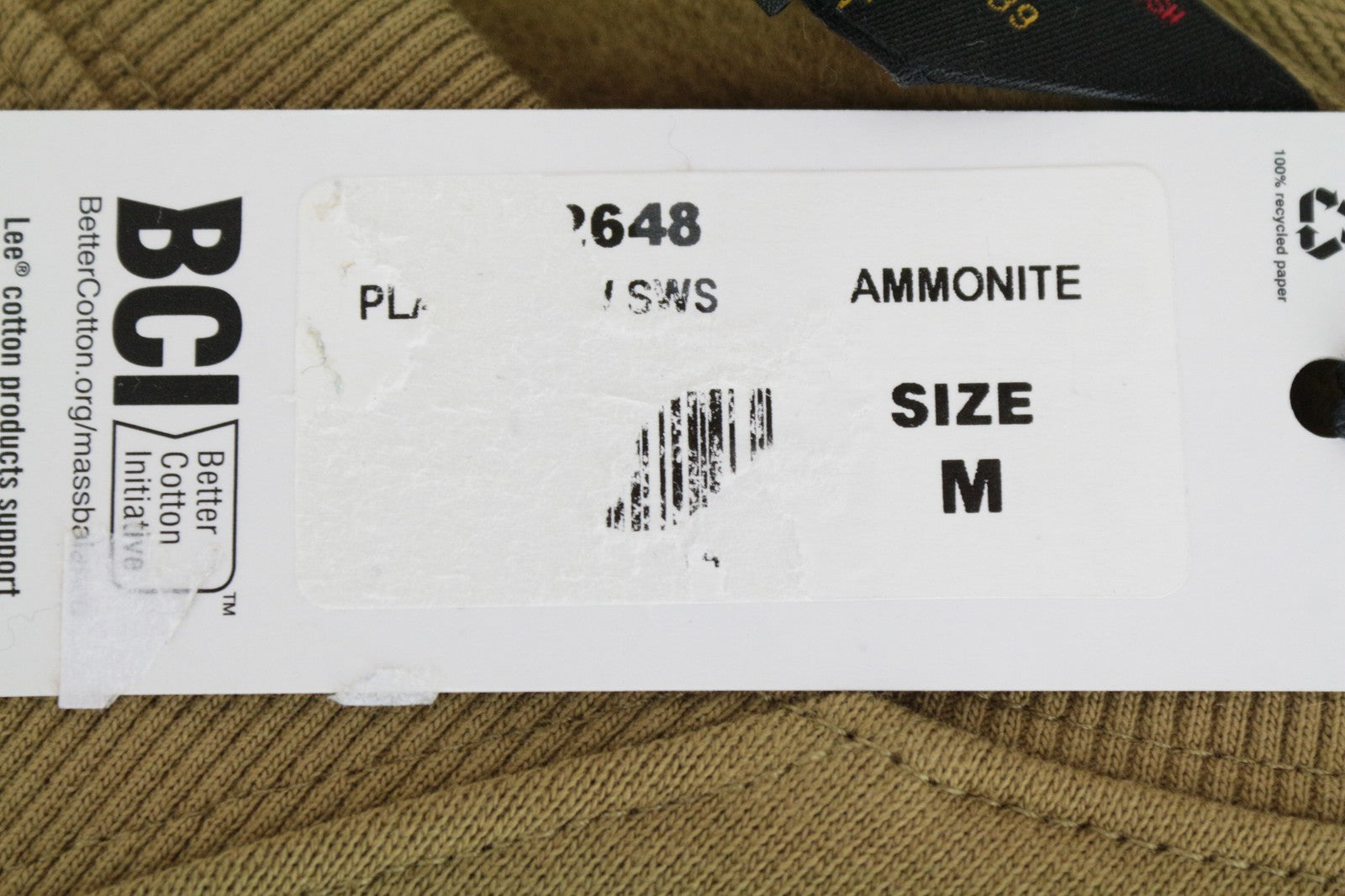 LEE vyriškas džemperis su chaki spalvos medvilniniu megztiniu laisvalaikio stiliaus ilgomis rankovėmis M 