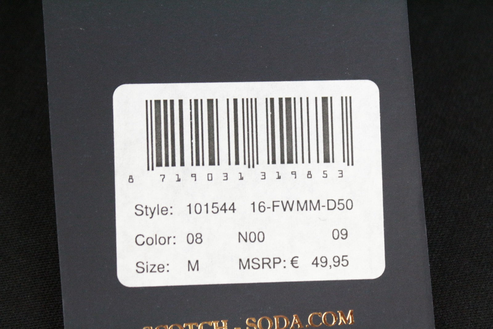 SCOTCH &amp; SODA Ams Couture vyriški marškinėliai M, juodi medvilniniai ilgo ilgio megztiniai 