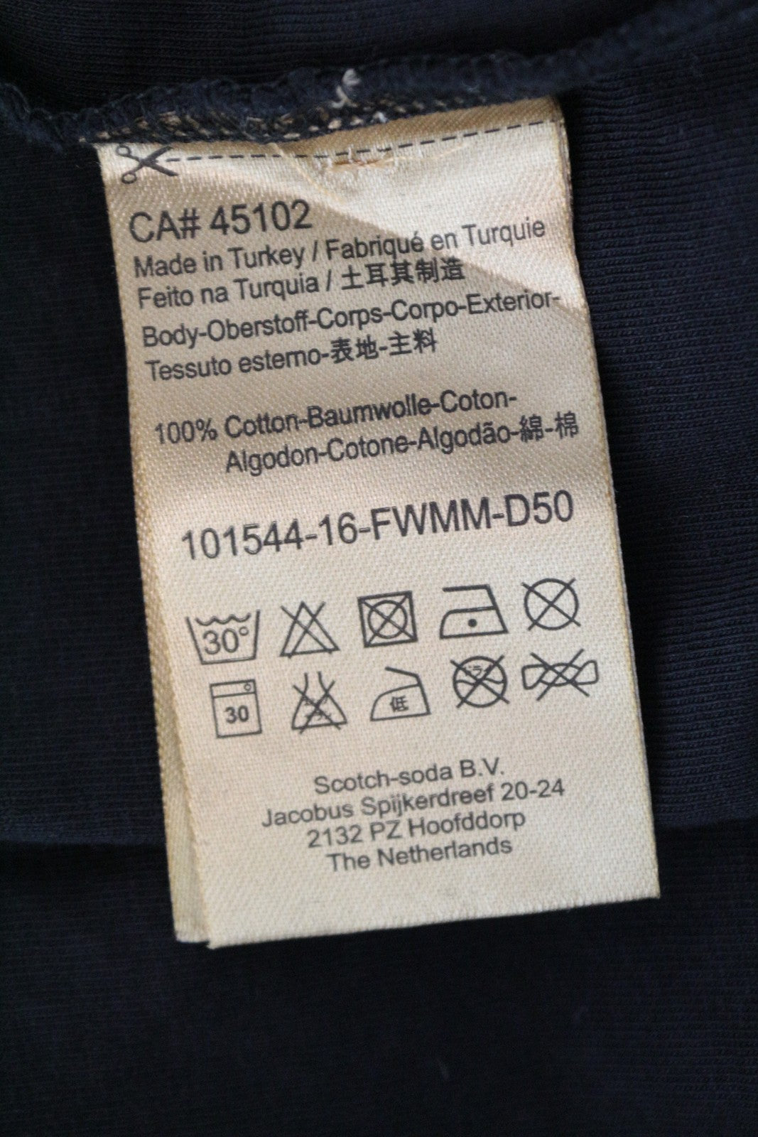 SCOTCH &amp; SODA Ams Couture vyriški marškinėliai M, juodi medvilniniai ilgo ilgio megztiniai 