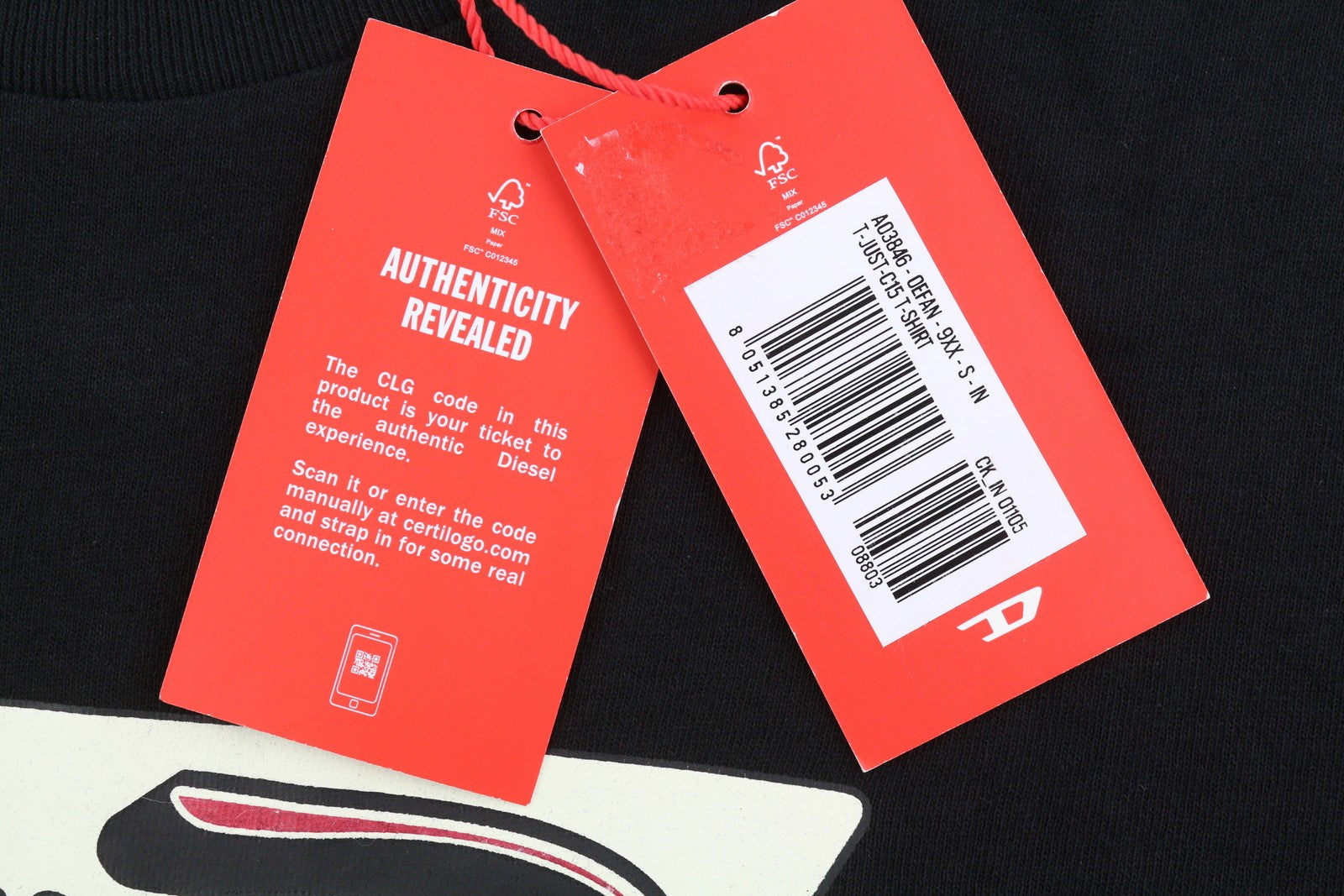 DIESEL T-Just-C15 vyriški marškinėliai S, juodi, tamprūs, apvalios iškirptės, trumpomis rankovėmis. 