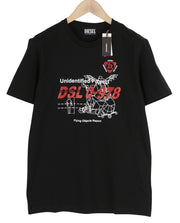 DIESEL T-Diegos-B82 vyriški marškinėliai S, juodi, tamprūs, apvalios iškirptės, trumpomis rankovėmis. 