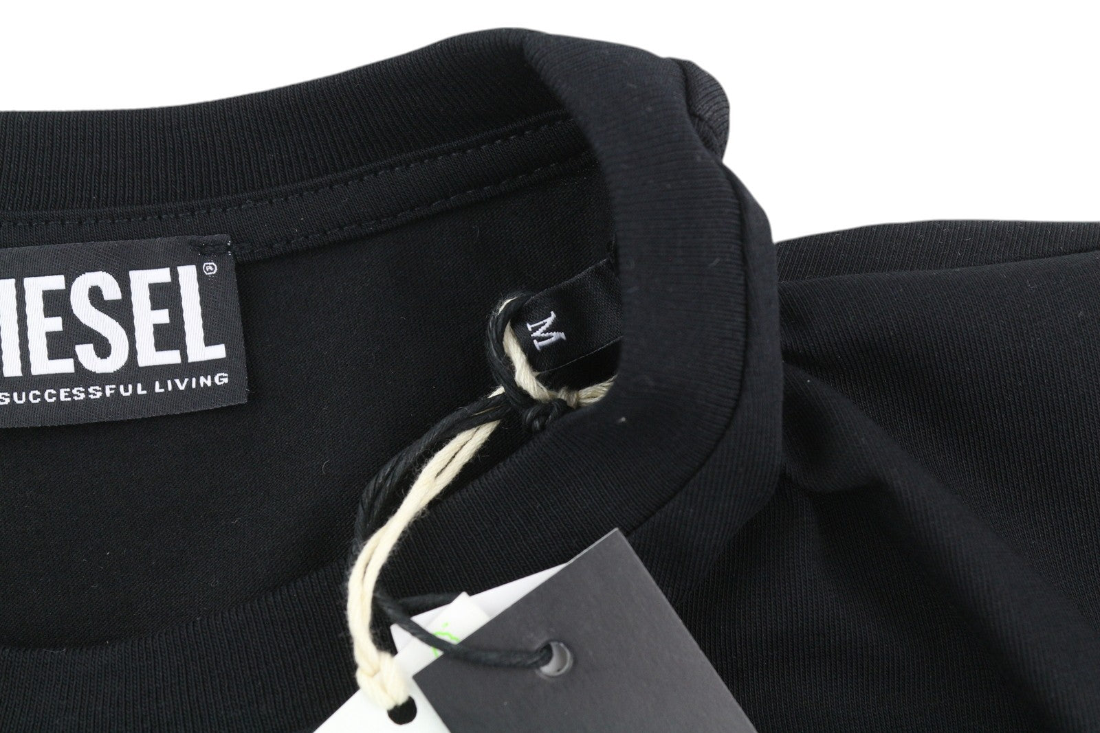 DIESEL T-Diegos-B82 vyriški marškinėliai M juodi trikotažo tamprūs apvalios iškirptės marškinėliai trumpomis rankovėmis 