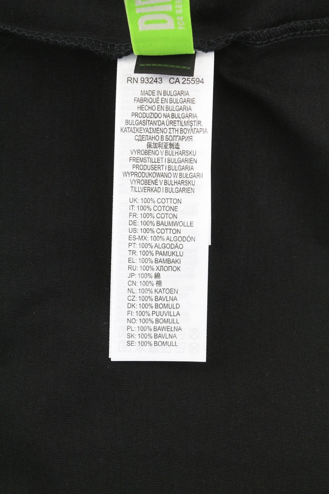 DIESEL T-Diegos-B82 vyriški marškinėliai M juodi trikotažo tamprūs apvalios iškirptės marškinėliai trumpomis rankovėmis 