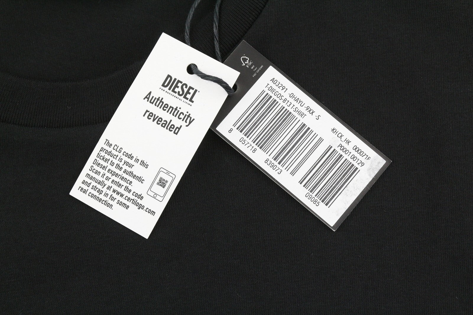 DIESEL T-Diegos-B13 vyriški marškinėliai S, juodi, tamprūs, apvalios iškirptės, trumpomis rankovėmis.