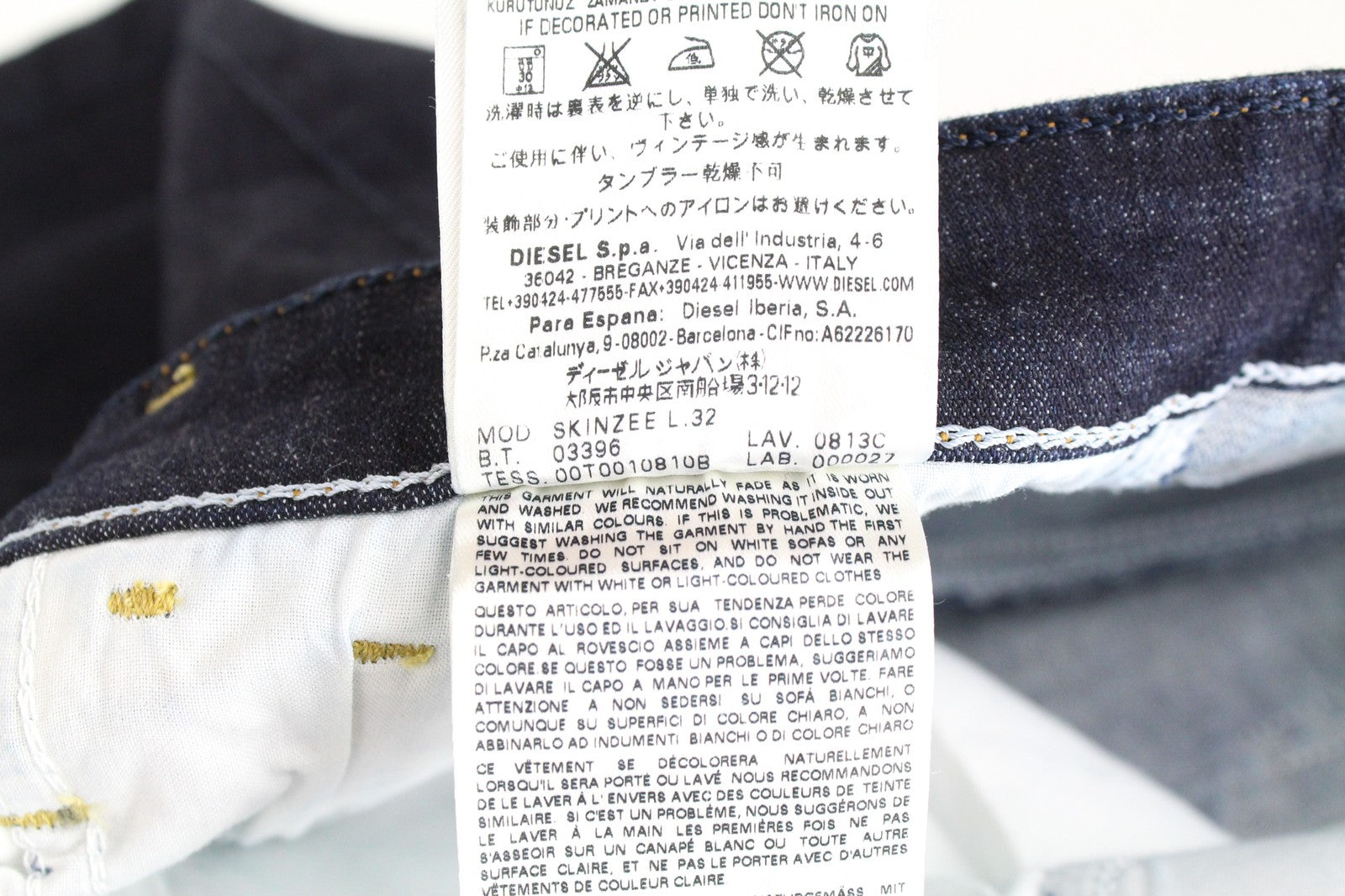 DIESEL Skinzee 0813C Women's Jeans W25/L32 Super Skinny Fit Blue Stretch