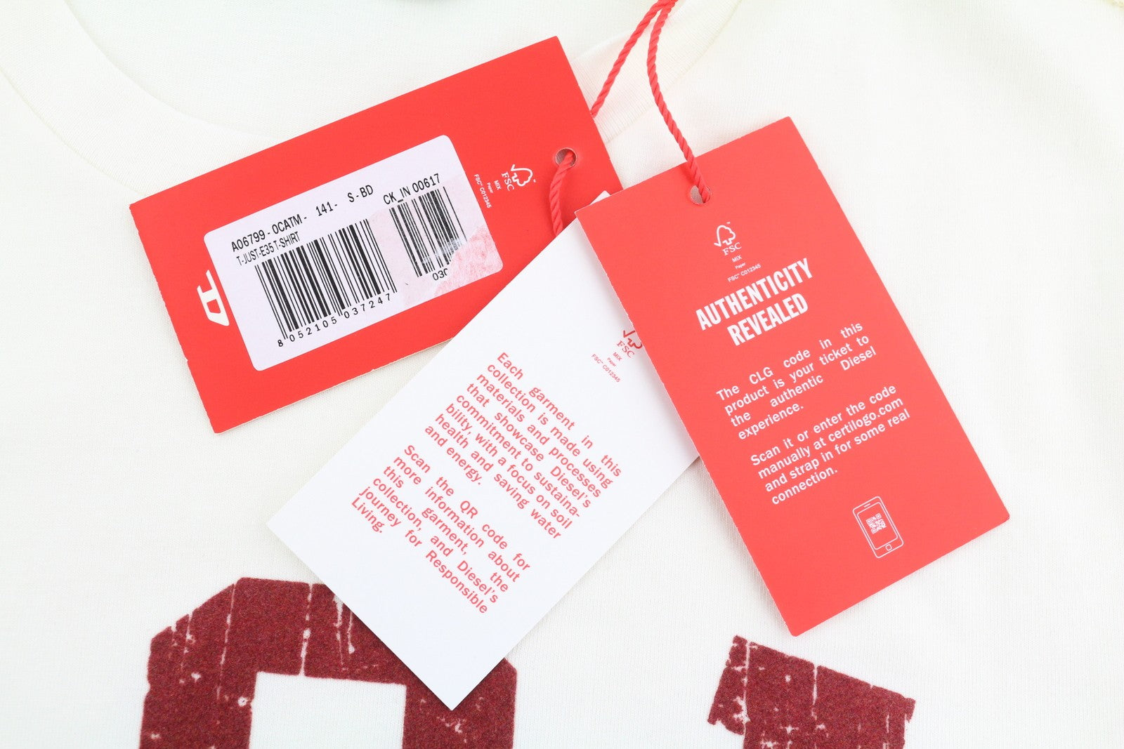 DIESEL T-Just-E35 vyriški marškinėliai S, balti, tamprios medvilnės apvalios rankovės 