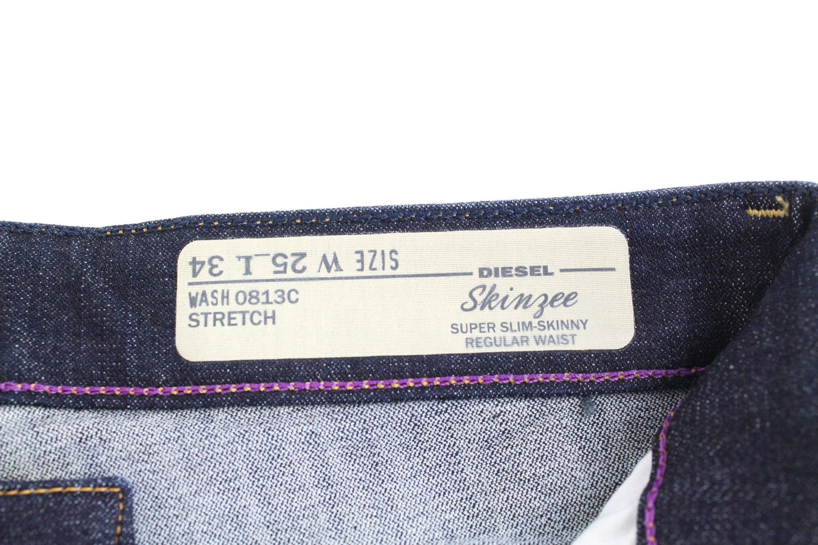 DIESEL Skinzee 0813C Women's Jeans W25/L34 Super Skinny Blue Cotton Fit