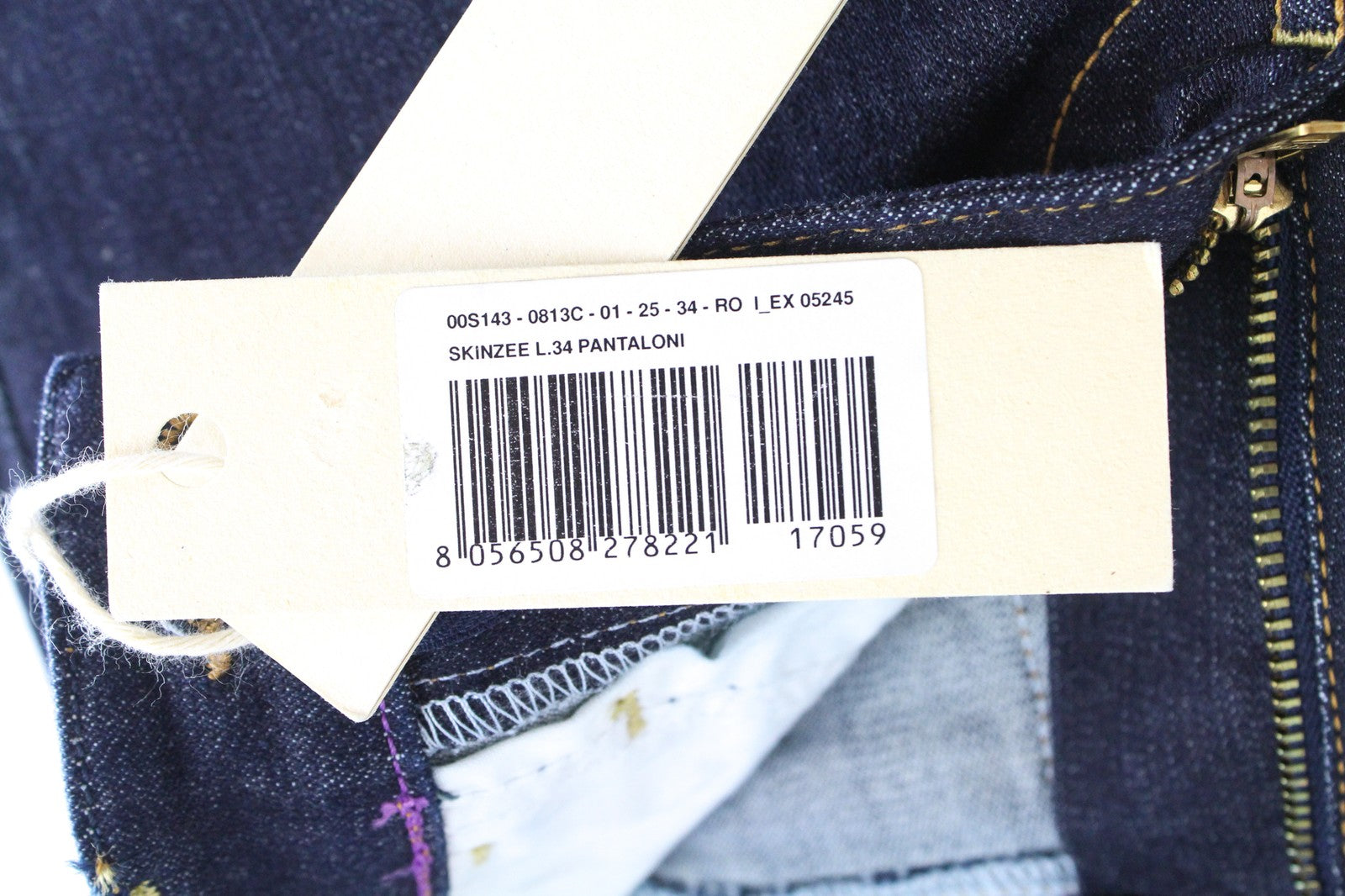 DIESEL Skinzee 0813C Women's Jeans W25/L34 Super Skinny Blue Cotton Fit