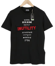 DIESEL T-Diegos-B6 vyriški marškinėliai S, juodi, tamprūs, siuvinėti, trumpomis rankovėmis. 