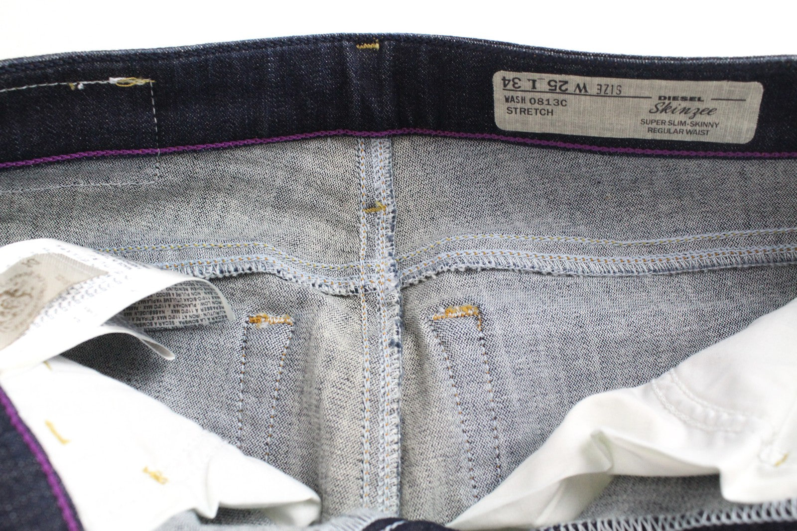 DIESEL Skinzee 0813C Women's Jeans W25/L34 Super Skinny Blue Cotton Stretch