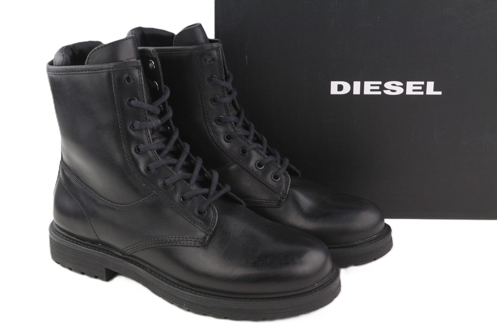 DIESEL D-Alabhama CB vyriški batai, juodi, odiniai, suvarstomi, kovinio tipo, EU43, RRP 295 € 