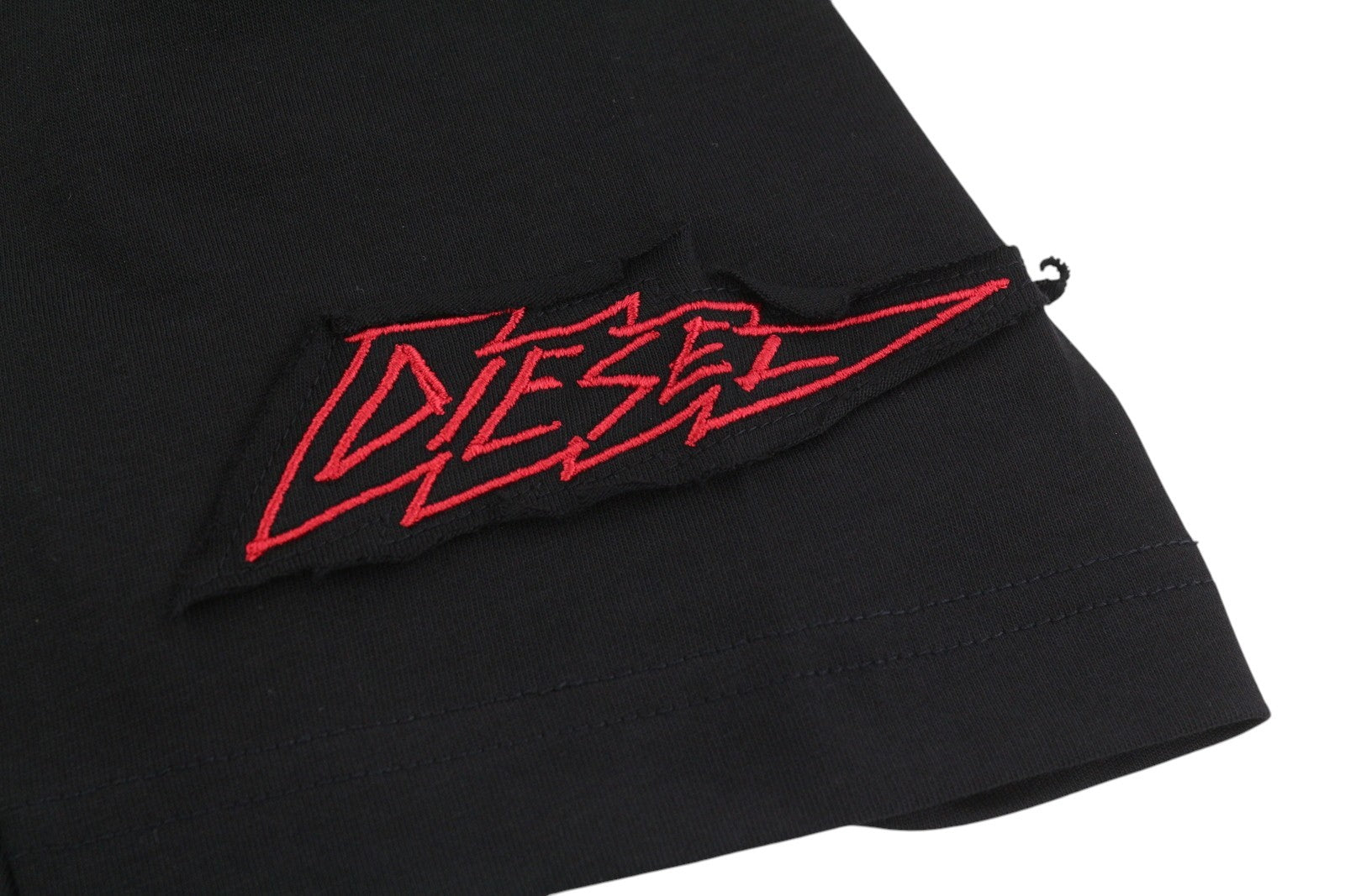 DIESEL T-Just-B61 vyriški marškinėliai su juodu trikotažo tampriu medvilniniu apvaliu raštu, trumpomis rankovėmis, S dydžio 