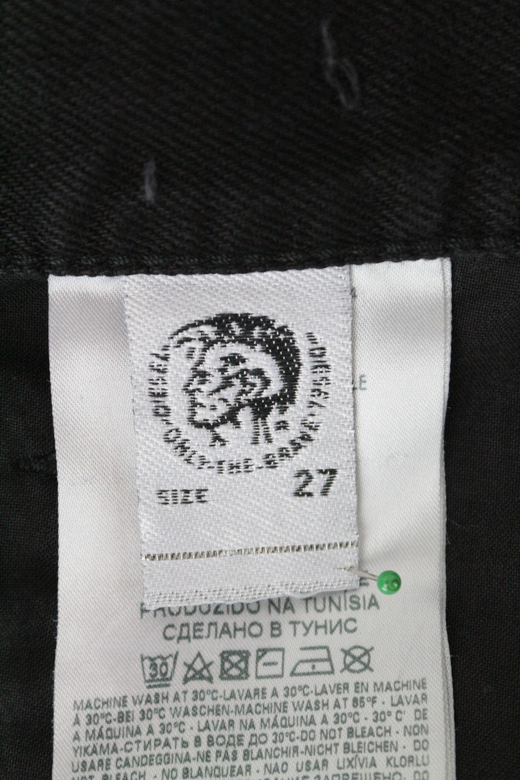 DIESEL Aryel 084WH Women's Jeans W27/L32 Straight Black Cotton Distressed