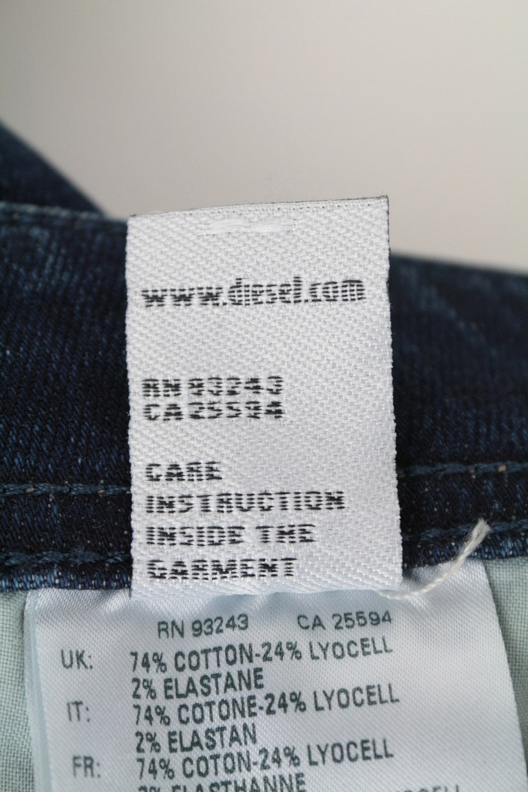 DIESEL Larkee-Beex 084BU vyriški džinsai W28/L32 Regular Taper Fit mėlynos medvilnės 