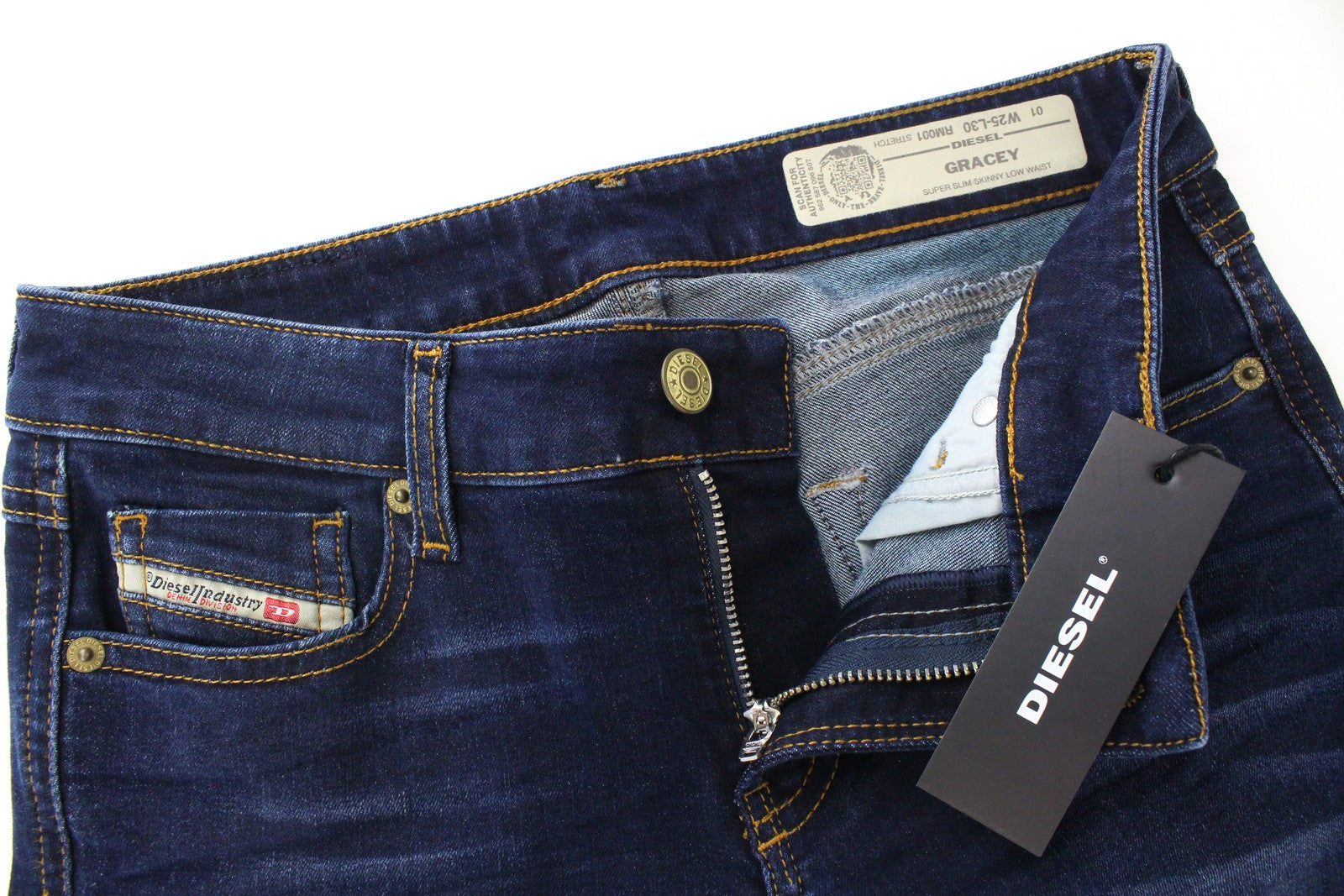 DIESEL Gracey RM001 Women's Jeans W25/L30 Slim Skinny Fit Blue Cotton