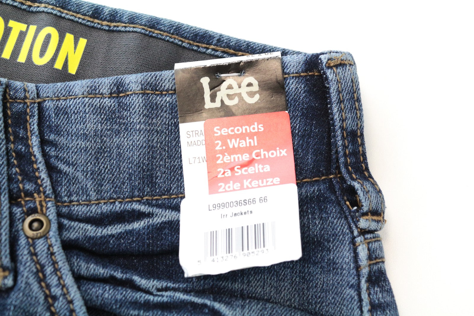 LEE Maddox Men's Jeans W30/L32 Straight Taper Fit Cotton Washed Blue