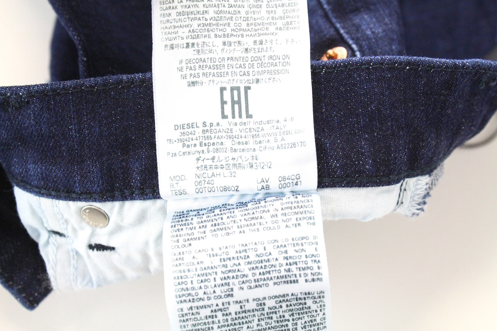 DIESEL Niclah 084CG Women's Jeans W27/L32 Straight Fit Blue Cotton Stretch