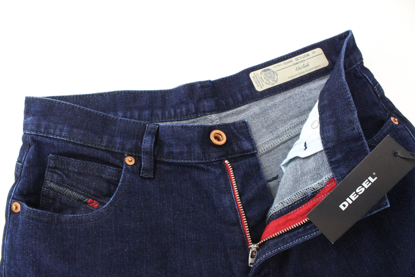 DIESEL Niclah 084CG Women's Jeans W27/L32 Straight Fit Blue Cotton Stretch