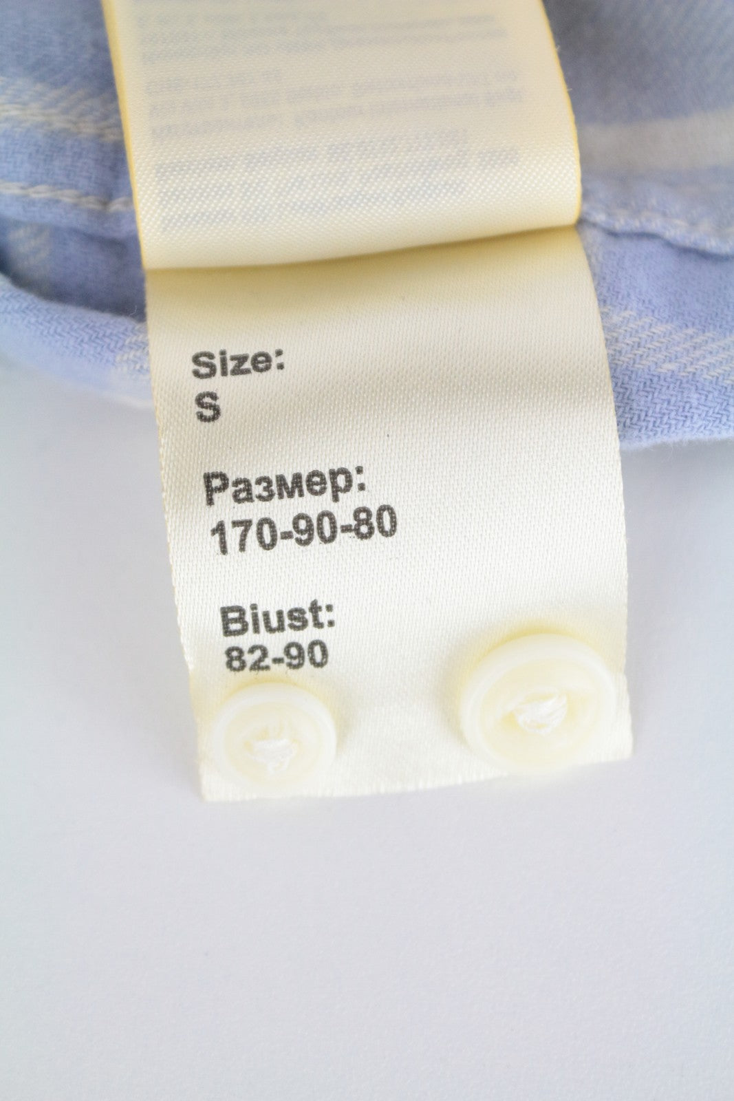 LEE vyriški marškinėliai S mėlyni medvilniniai languoti ilgo kirpimo marškinėliai su sagomis ir kišenėmis