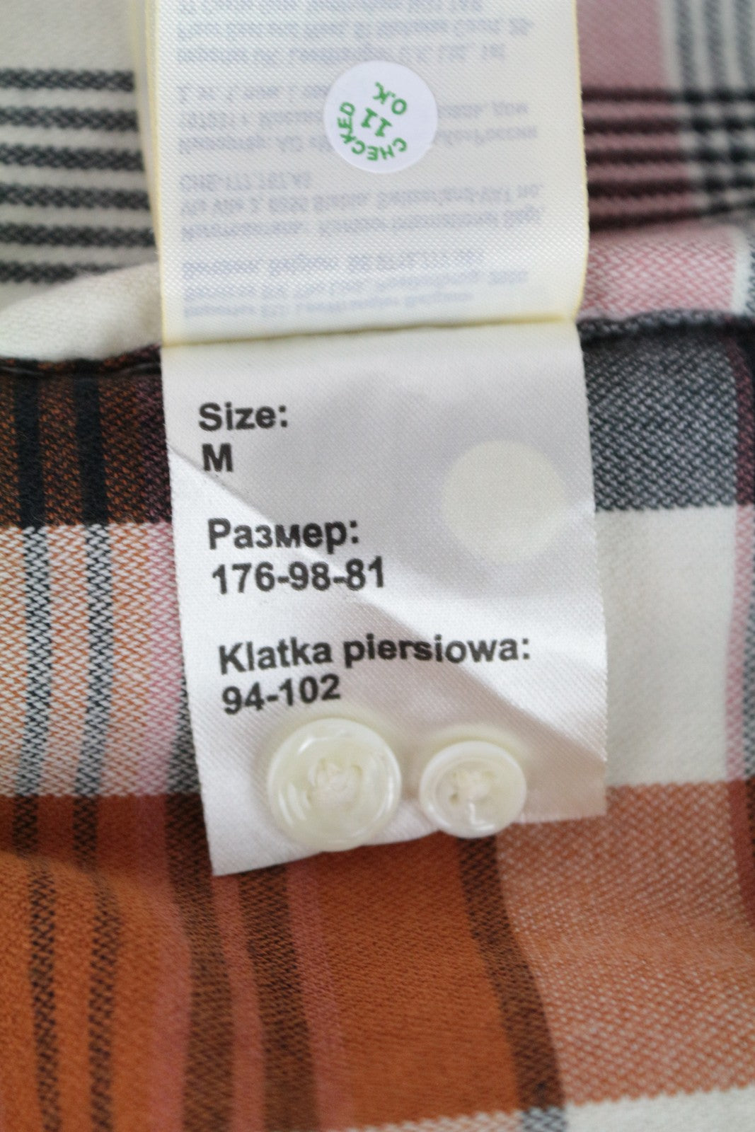 WRANGLER vyriški marškinėliai M oranžiniai medvilniniai languoti ilgomis rankovėmis su sagomis flanelėje