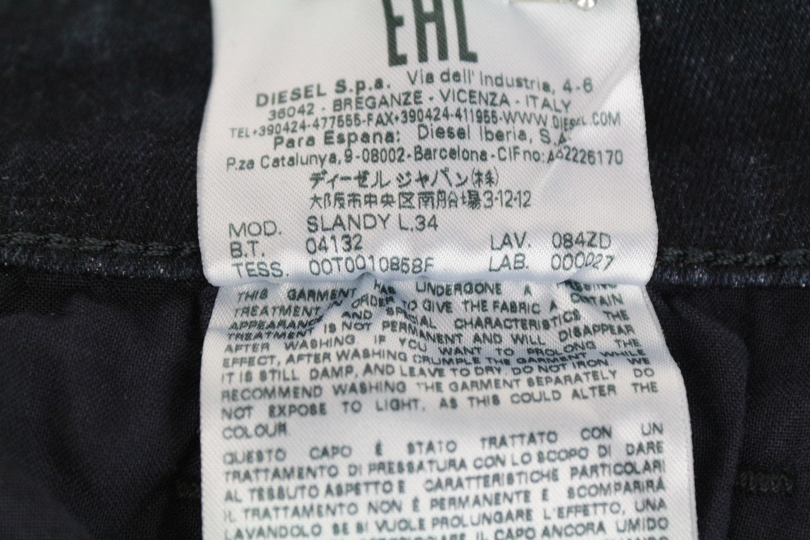 DIESEL Slandy 084ZD Women's Jeans W31/L34 Slim-Skinny Blue Cotton Fit Stretch