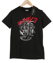 DIESEL T-Sily-B2 vyriški marškinėliai M juodi trikotažiniai tamprūs apvalios apykaklės trumpomis rankovėmis 