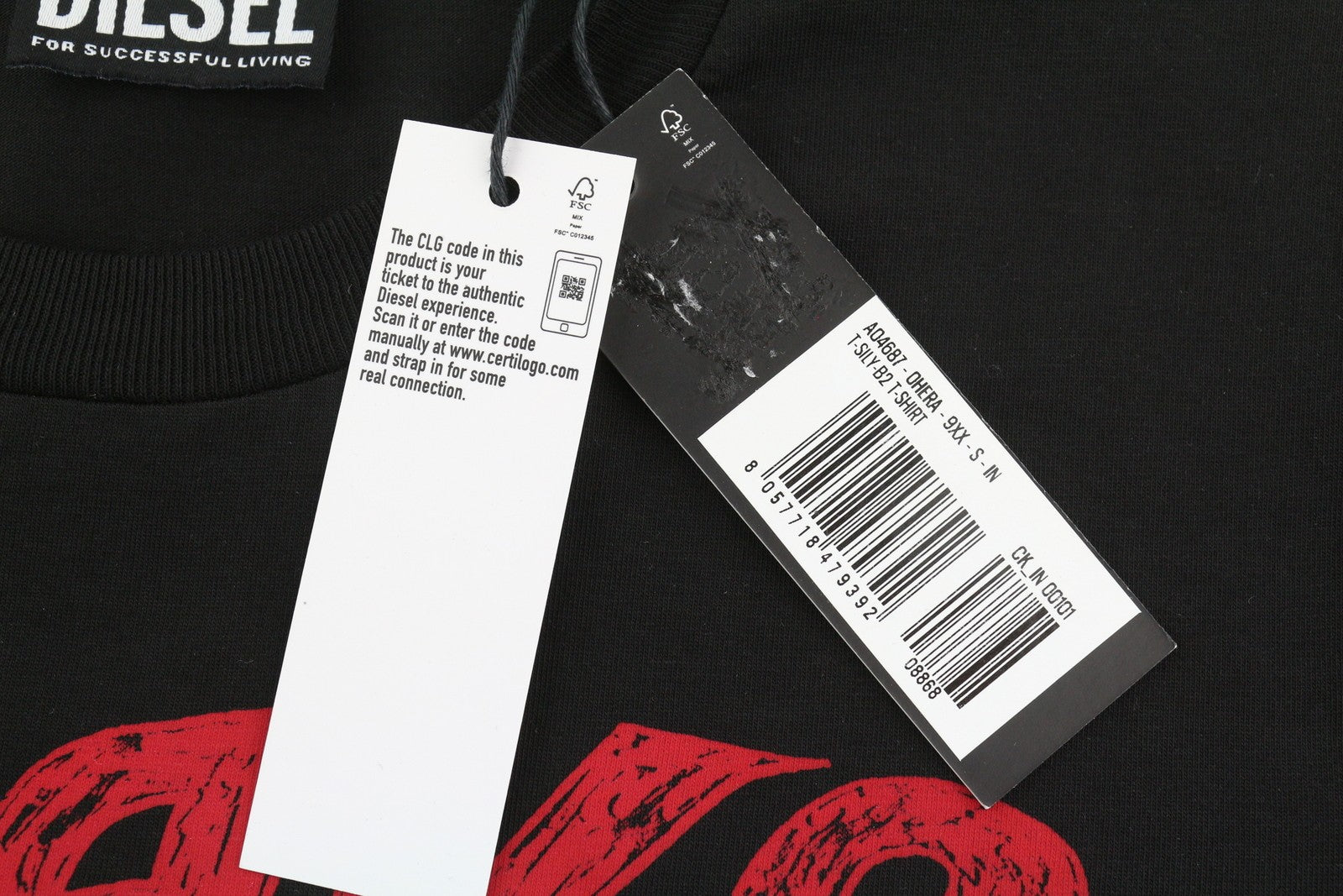 DIESEL T-Sily-B2 vyriški marškinėliai S juodi trikotažiniai tamprūs apvalios apykaklės trumpomis rankovėmis