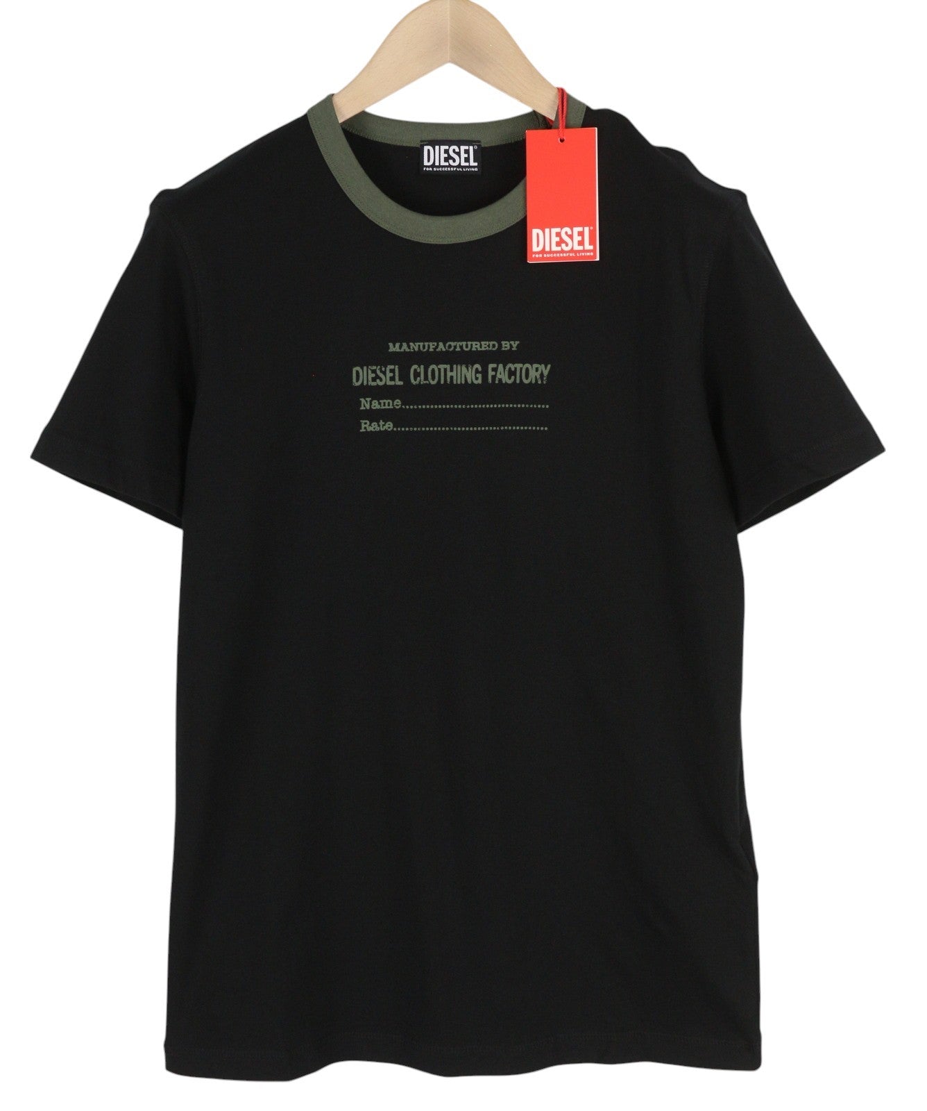 DIESEL T-Diegor-C3 vyriški marškinėliai L, juodi, tamprūs, apvalios iškirptės, trumpomis rankovėmis. 