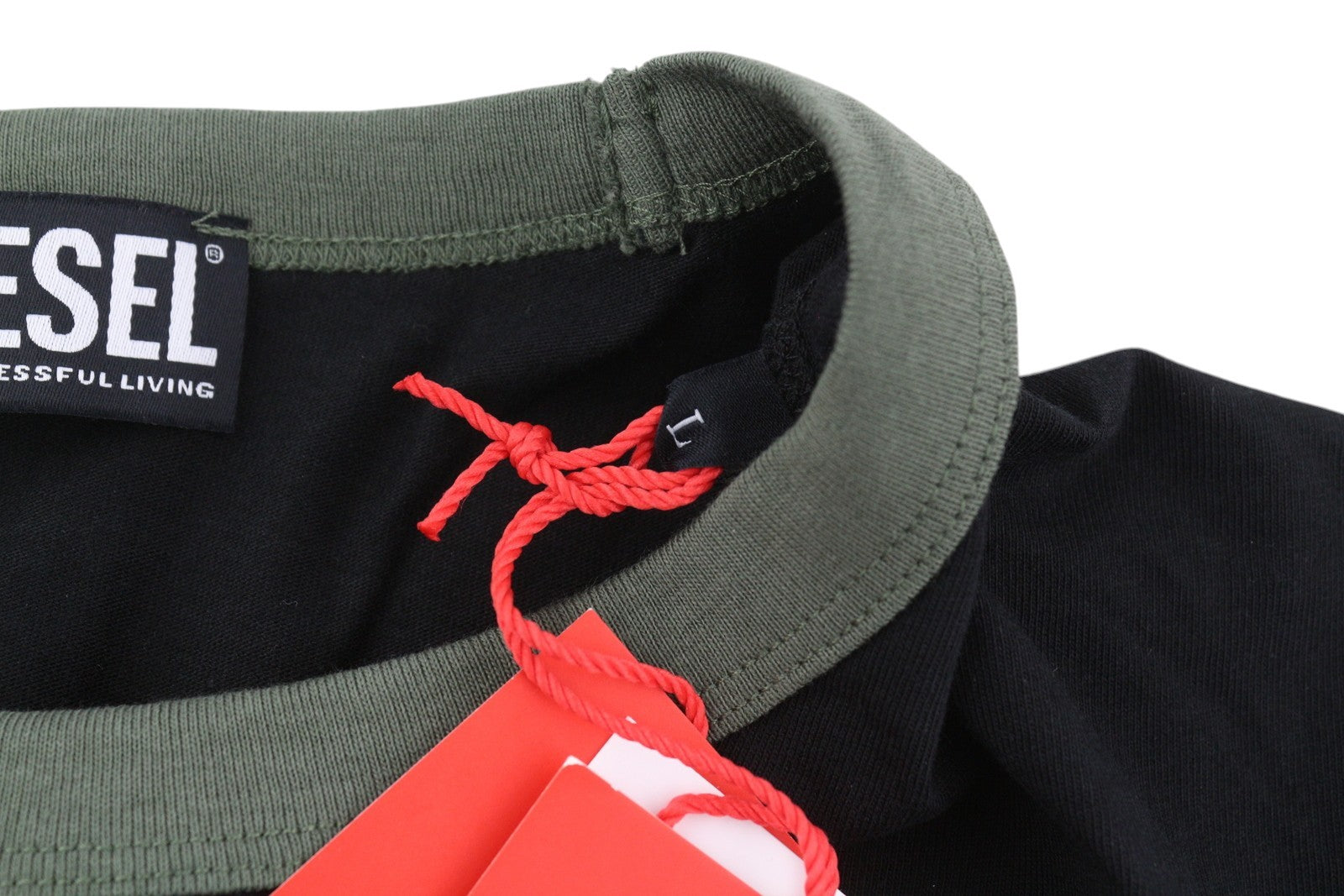 DIESEL T-Diegor-C3 vyriški marškinėliai L, juodi, tamprūs, apvalios iškirptės, trumpomis rankovėmis. 