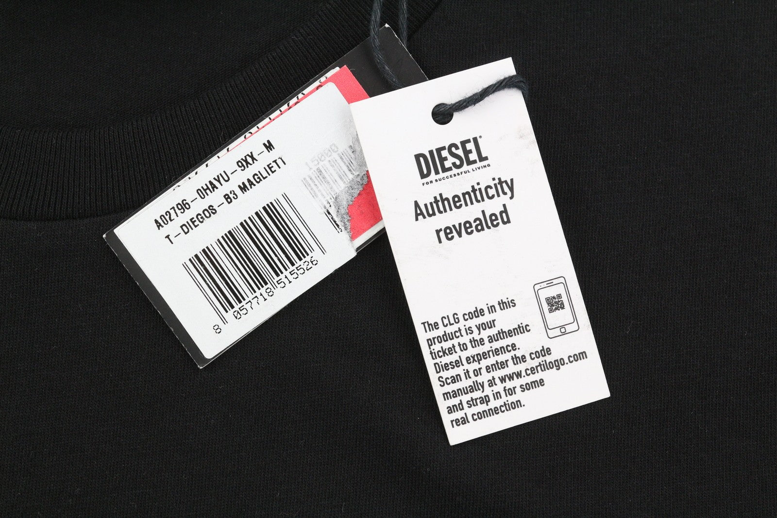 DIESEL T-Diegos-B3 vyriški marškinėliai M, juodi, tamprūs, apvalios iškirptės, trumpomis rankovėmis. 