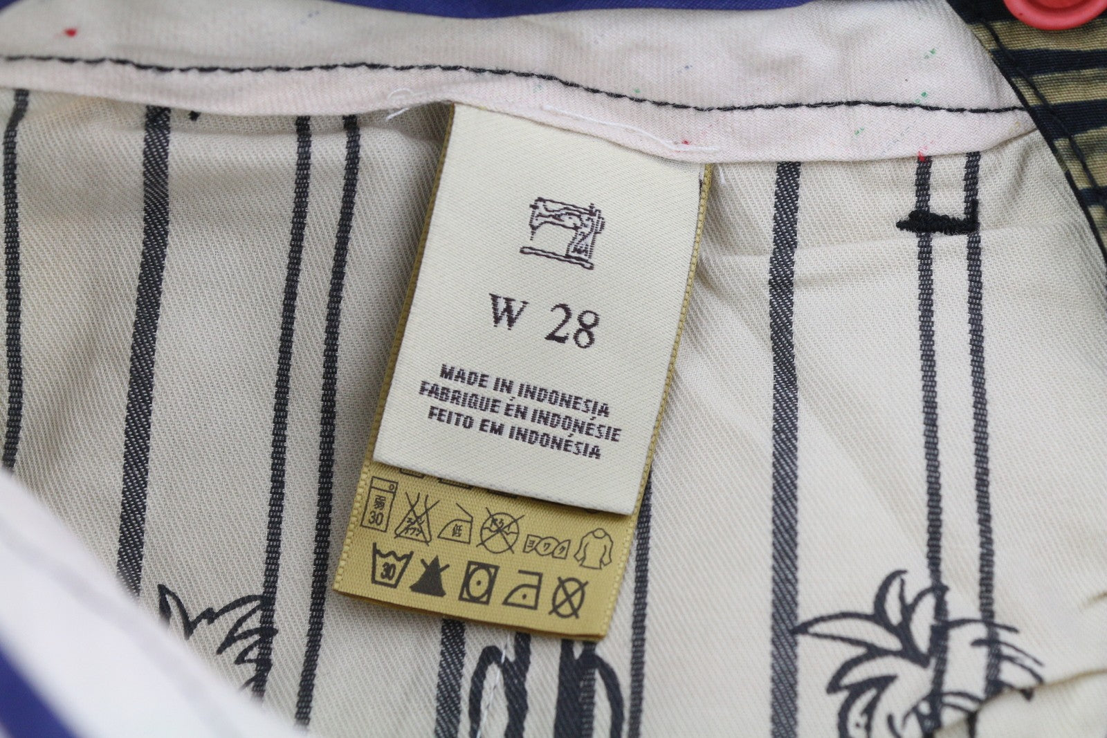 SCOTCH & SODA Men Shorts W28 Chino Dark Leafs Patterned Zip Fly Logo Casual