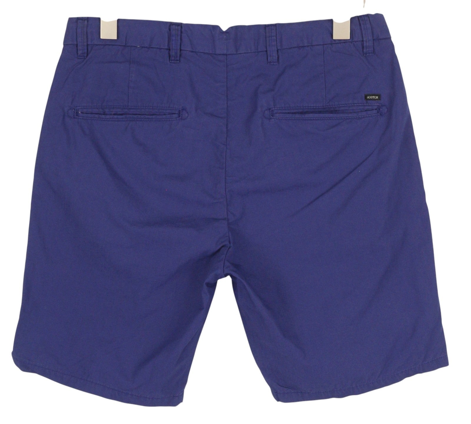 SCOTCH & SODA Men Shorts W28 Chino Blue Zip Fly 5-Design Pockets Logo Casual