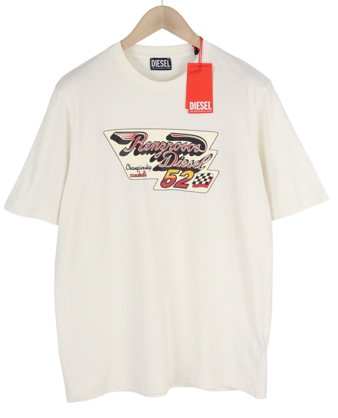 DIESEL T-Just-C15 vyriški marškinėliai, 2XL, balti, tamprūs, apvalios iškirptės, trumpomis rankovėmis. 